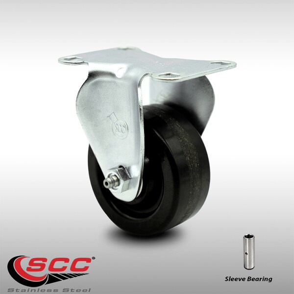 3 Inch SS Phenolic Wheel Rigid Top Plate Caster